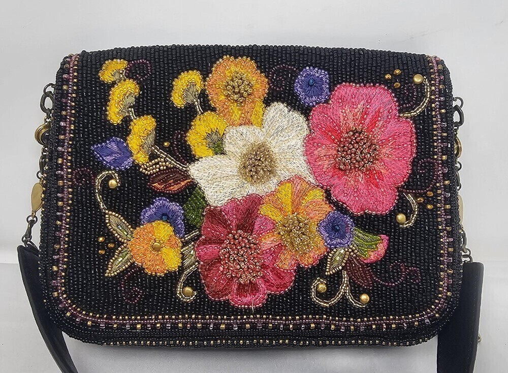 Mary Frances Wildflower Multicolor Beaded Handbag Shoulderbag Purse Flowers New